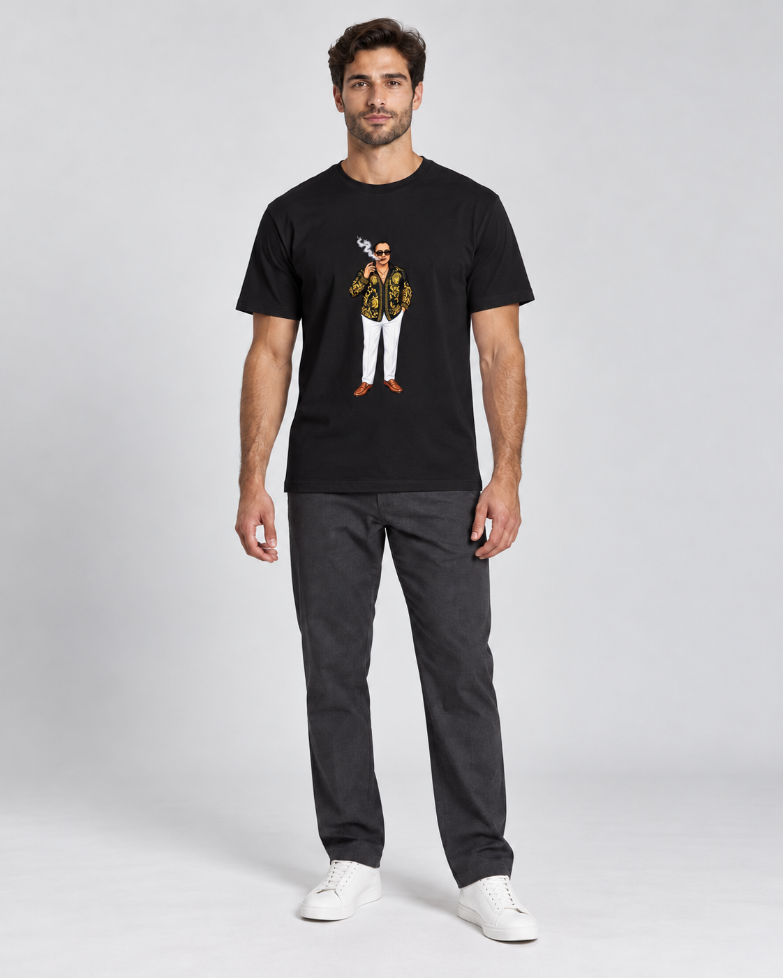 CIGAR MAN TEE BK BLACK