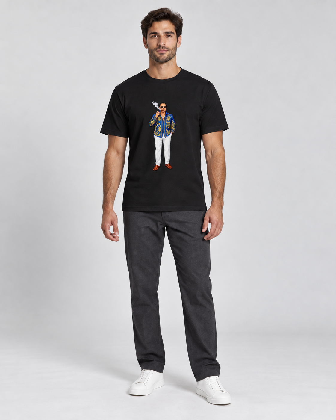 CIGAR MAN TEE BL BLACK
