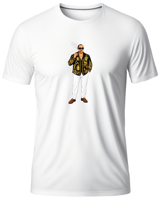 CIGAR MAN TEE BK WHITE