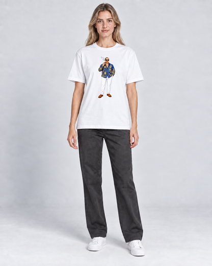 CIGAR MAN TEE BL WHITE