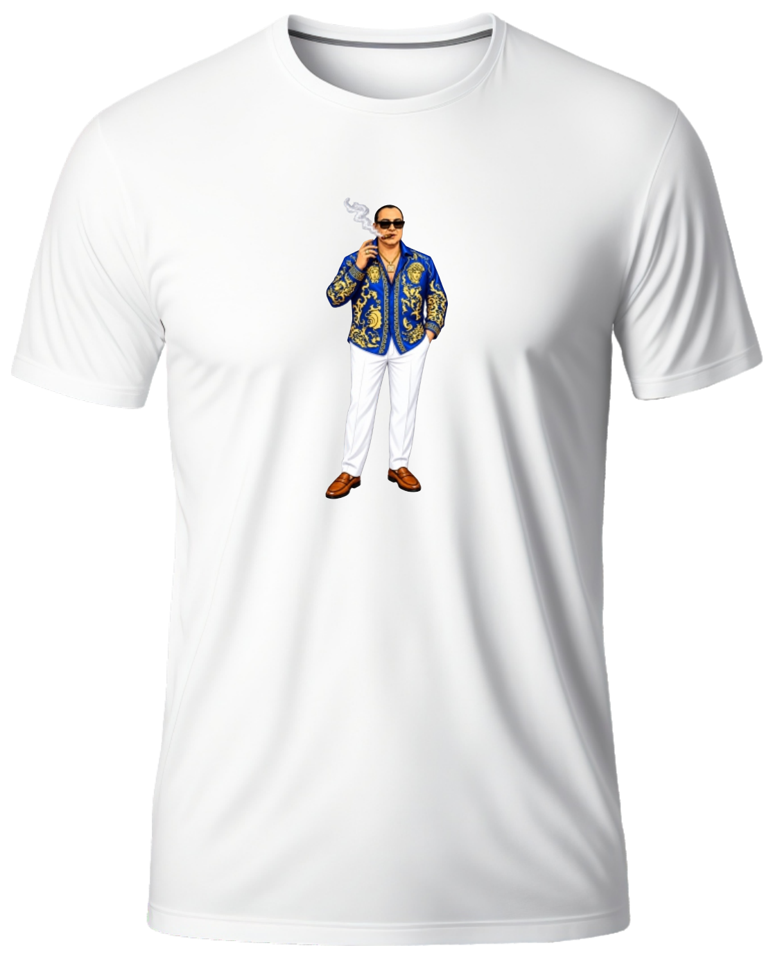 CIGAR MAN TEE BL WHITE